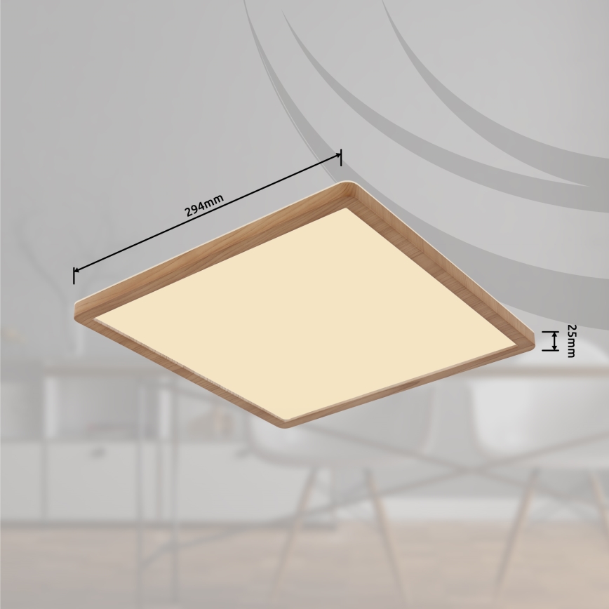 Globo - LED Dimmable bathroom ceiling light LED/18W/230V 29,4x29,4 cm IP44 brown