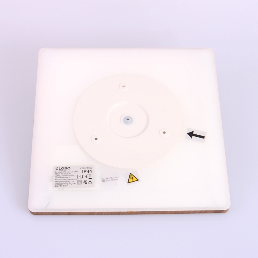 Globo - LED Dimmable bathroom ceiling light LED/18W/230V 29,4x29,4 cm IP44 brown