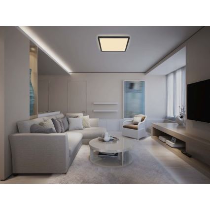 Globo - LED Dimmable bathroom ceiling light LED/24W/230V 42x42 cm IP44 black