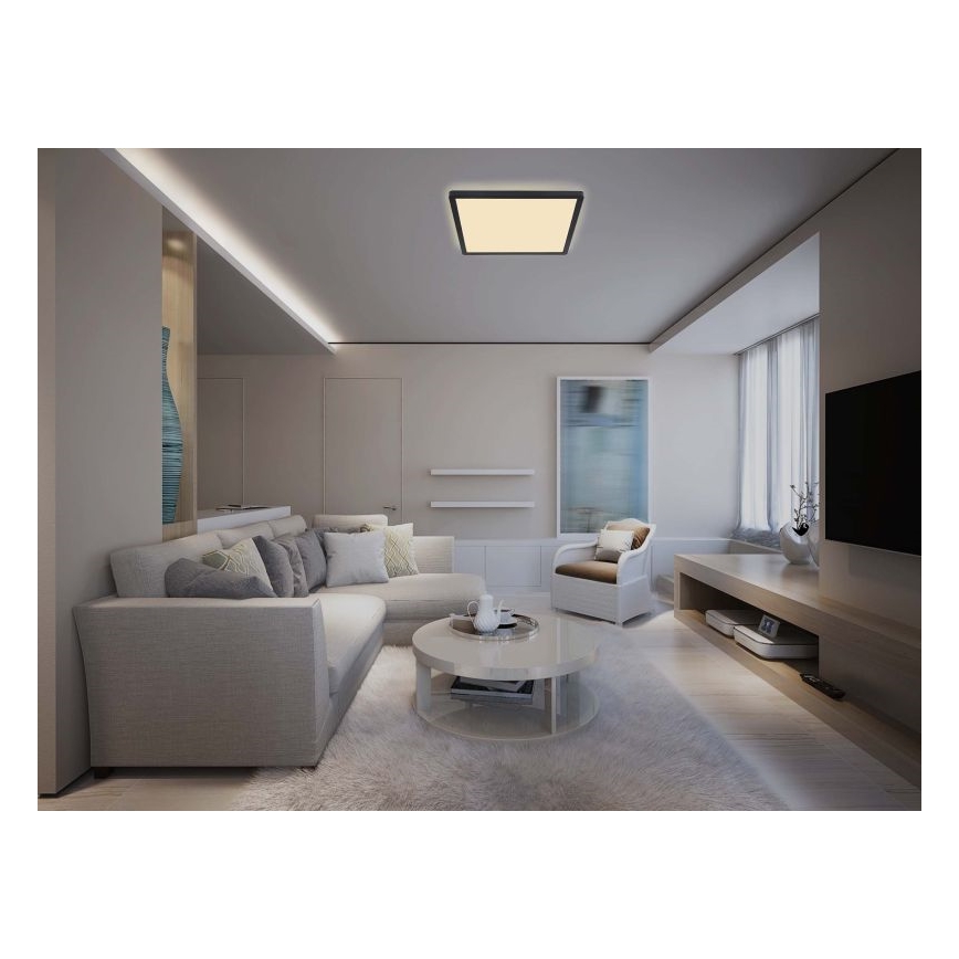 Globo - LED Dimmable bathroom ceiling light LED/24W/230V 42x42 cm IP44 black