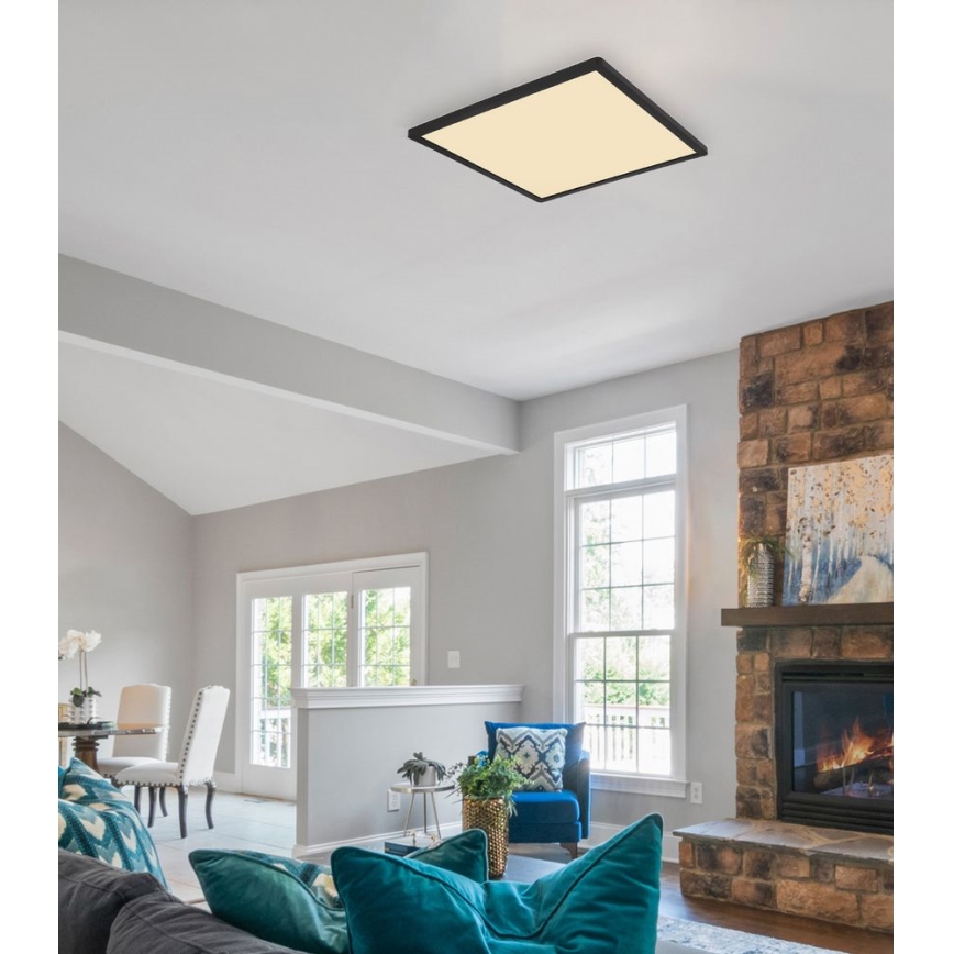 Globo - LED Dimmable bathroom ceiling light LED/24W/230V 42x42 cm IP44 black