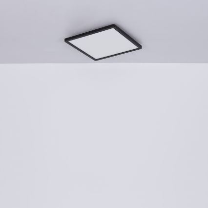 Globo - LED Dimmable bathroom ceiling light LED/24W/230V 42x42 cm IP44 black