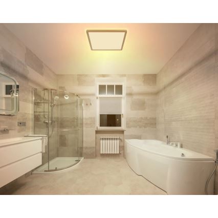 Globo - LED Dimmable bathroom ceiling light LED/24W/230V 3000K IP44 42x42 cm brass