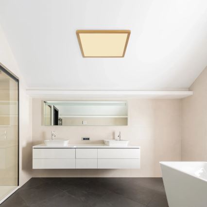 Globo - LED Dimmable bathroom ceiling light LED/24W/230V 3000K IP44 42x42 cm brass