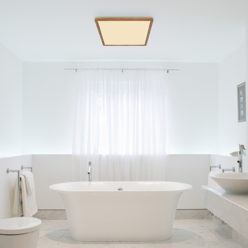 Globo - LED Dimmable bathroom ceiling light LED/24W/230V 42x42 cm IP44 brown