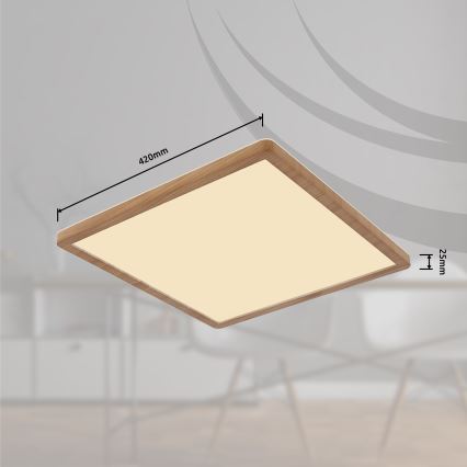 Globo - LED Dimmable bathroom ceiling light LED/24W/230V 42x42 cm IP44 brown
