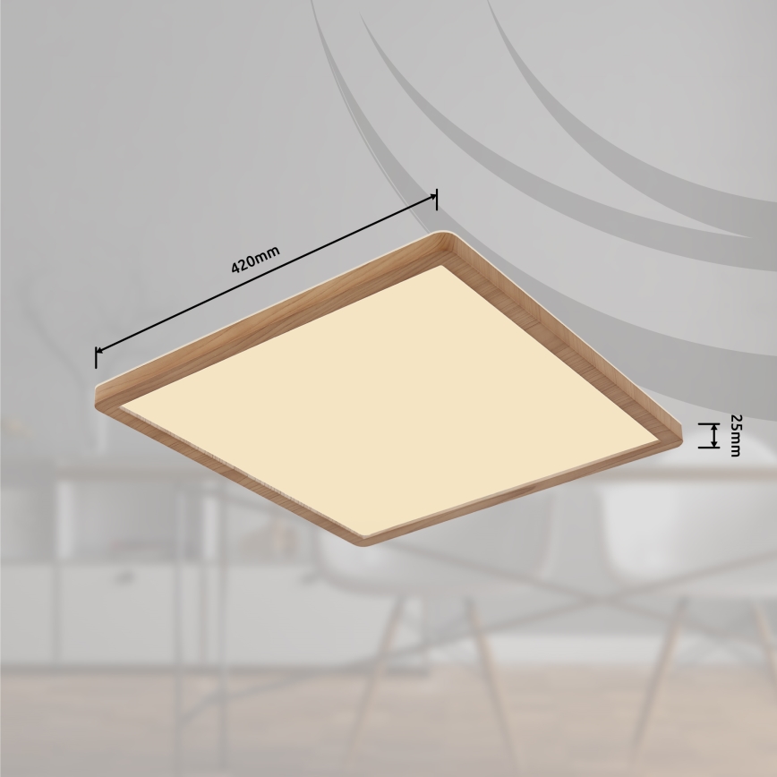 Globo - LED Dimmable bathroom ceiling light LED/24W/230V 42x42 cm IP44 brown