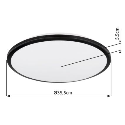 Globo - LED Ceiling light LED/18W/230V 3000K d. 35 cm black