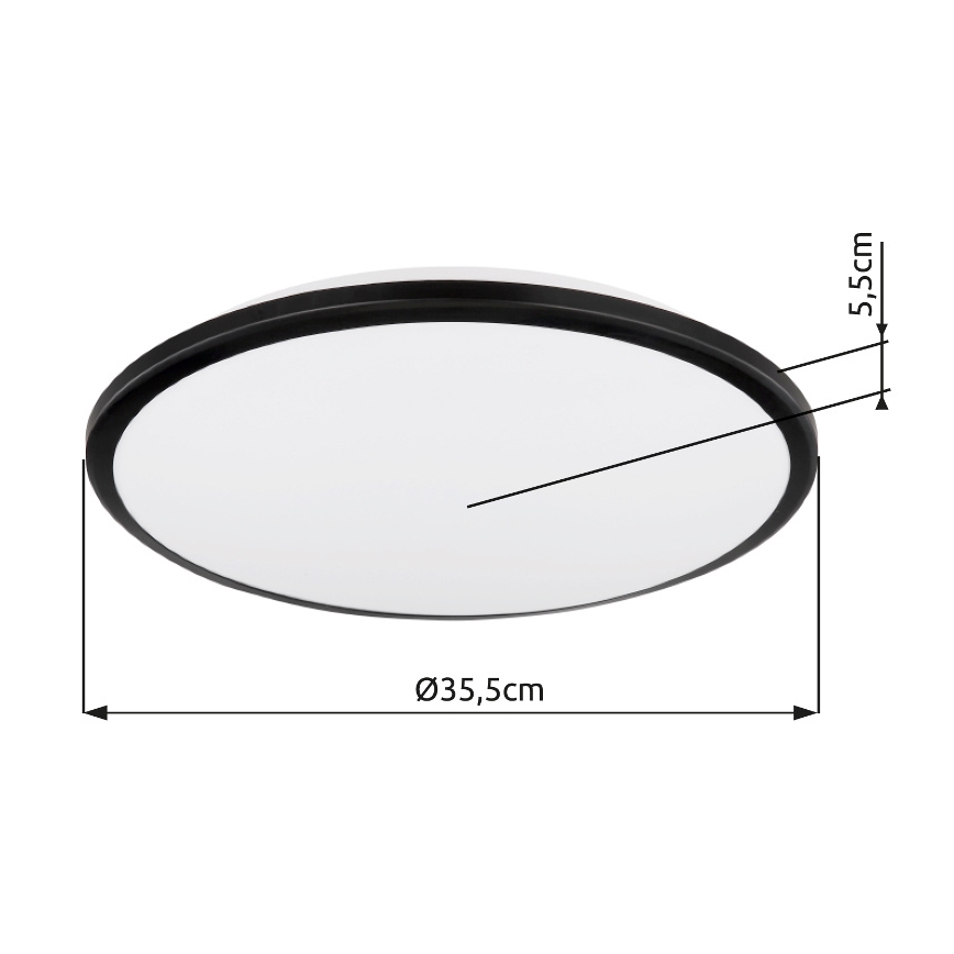 Globo - LED Ceiling light LED/18W/230V 3000K d. 35 cm black
