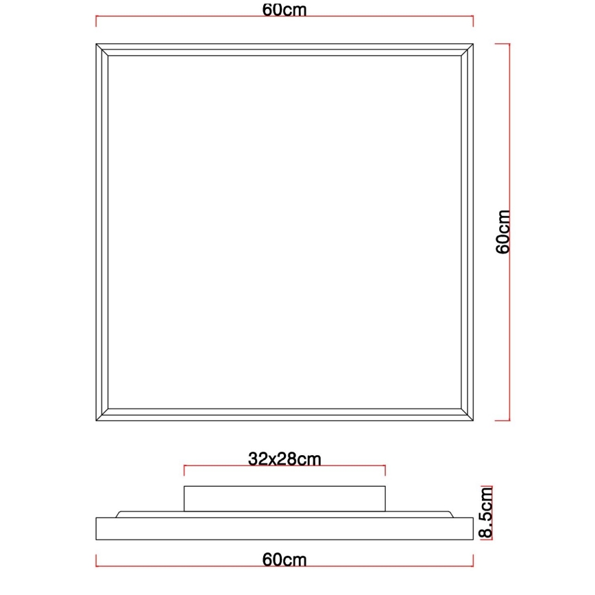 Globo - LED Ceiling light LED/36W/230V 2700/4500/6500K 60x60 cm