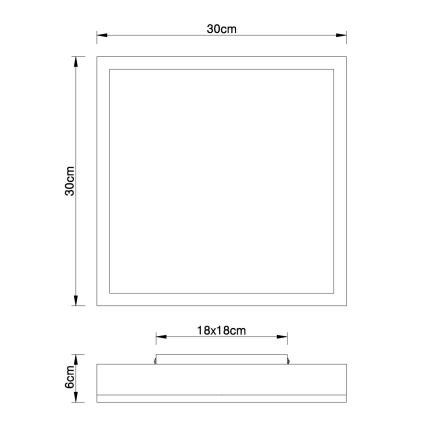 Globo - LED Ceiling light LED/12W/230V 3000K 30x30 cm