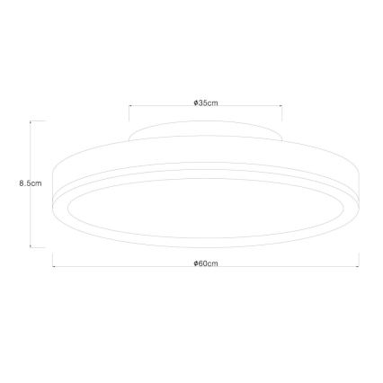 Globo - LED Dimmable ceiling light LED/40W/230V 2700-6500K d. 60 cm + remote control brown/grey