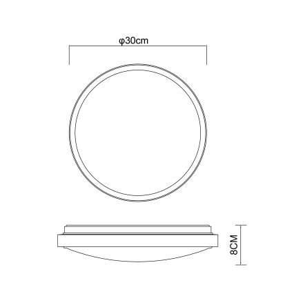 Globo - LED Ceiling light LED/12W/230V 3000/4500/6000K d. 30 cm