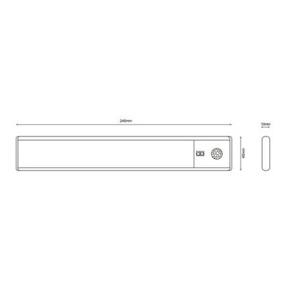 Globo - LED Dimmable rechargeable under kitchen cabinet light LED/1,4W/5V 4000K 1100 mAh 24 cm