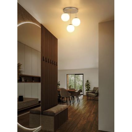 Globo - Brass flush-mount chandelier 3xE14/25W/230V