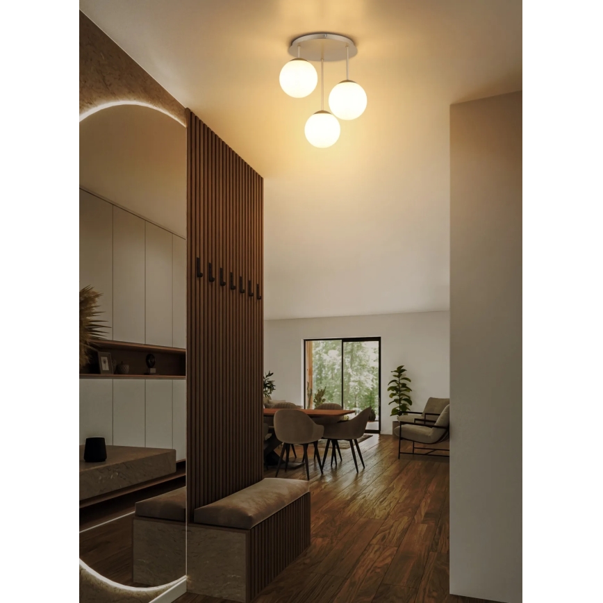 Globo - Brass flush-mount chandelier 3xE14/25W/230V