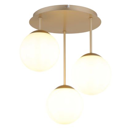 Globo - Brass flush-mount chandelier 3xE14/25W/230V