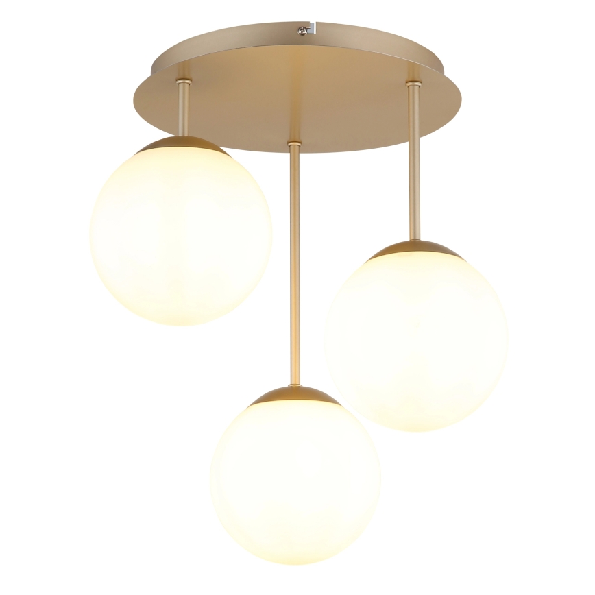 Globo - Brass flush-mount chandelier 3xE14/25W/230V
