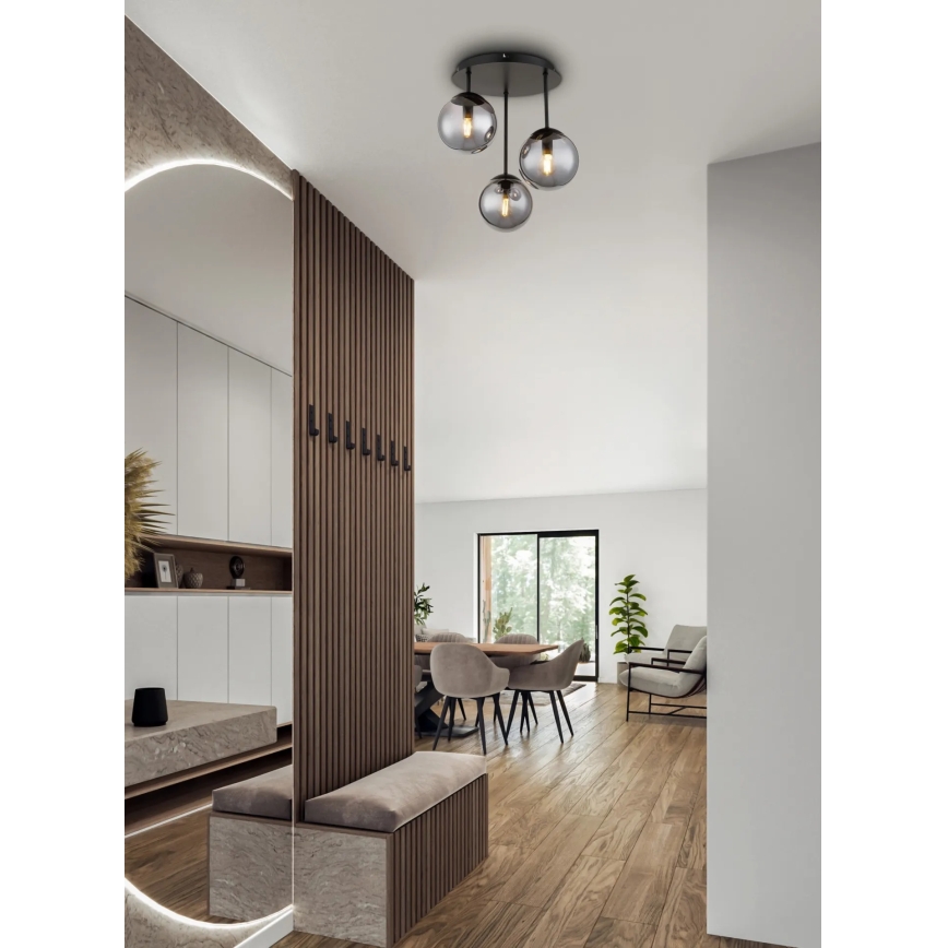 Globo - Surface-mounted chandelier 3xE14/25W/230V black