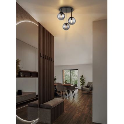 Globo - Surface-mounted chandelier 3xE14/25W/230V black