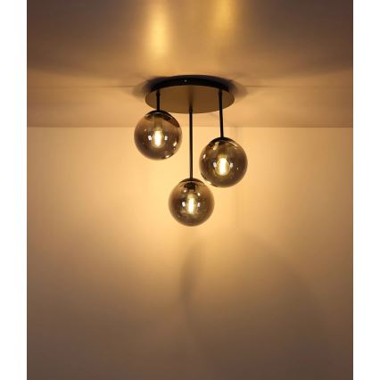 Globo - Surface-mounted chandelier 3xE14/25W/230V black