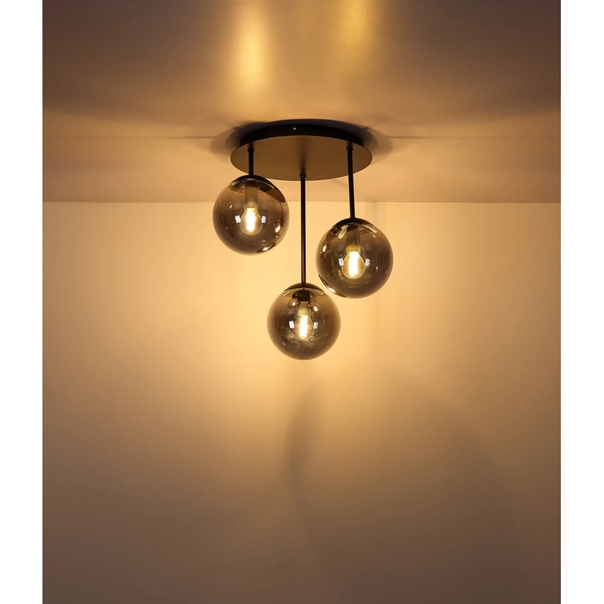 Globo - Surface-mounted chandelier 3xE14/25W/230V black