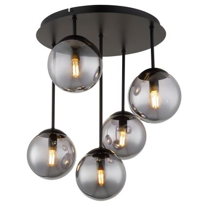 Globo - Flush-mount chandelier 5xE14/25W/230V black