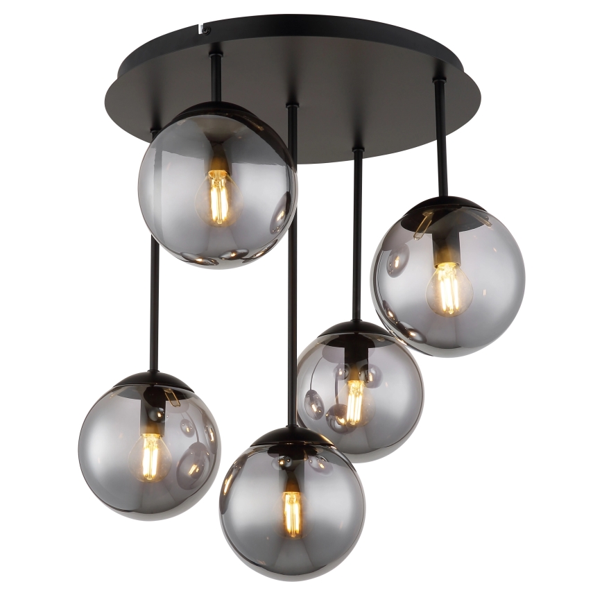 Globo - Flush-mount chandelier 5xE14/25W/230V black