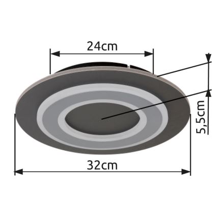 Globo - LED Ceiling light LED/24W/230V 3000K d. 32 cm anthracite