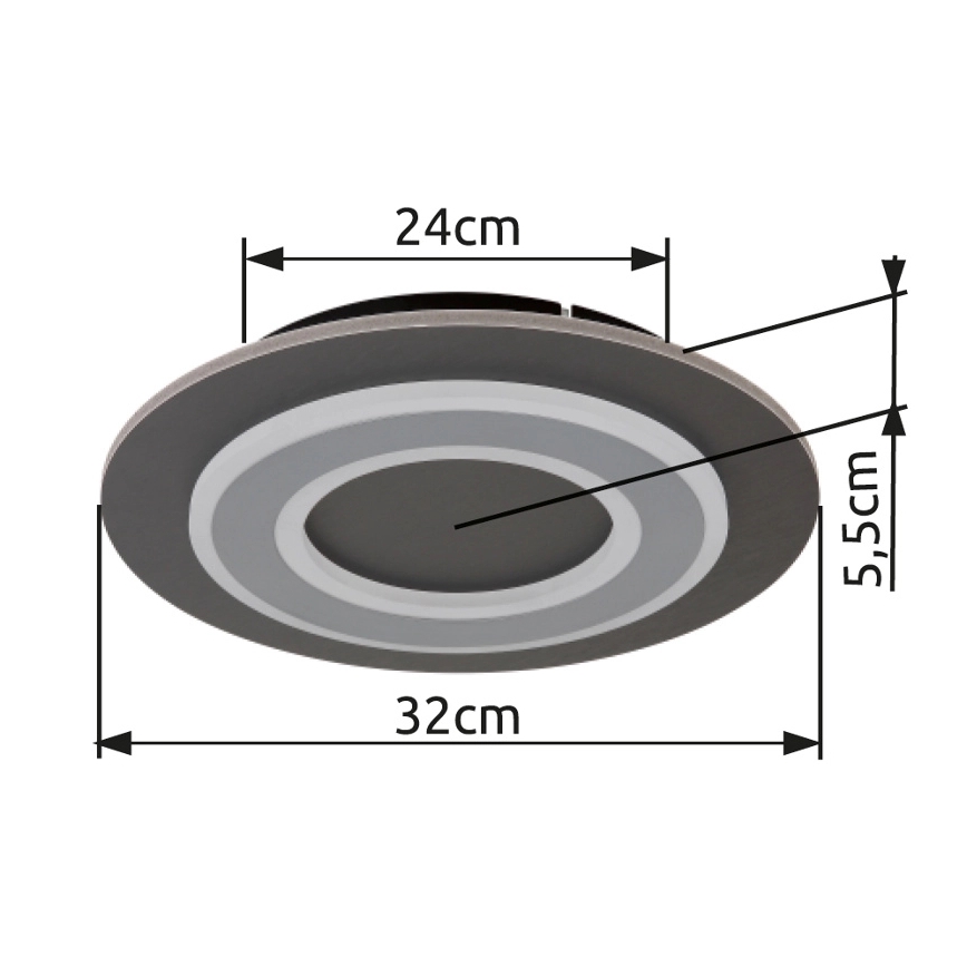 Globo - LED Ceiling light LED/24W/230V 3000K d. 32 cm anthracite