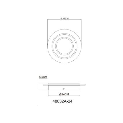 Globo - LED Ceiling light LED/24W/230V 3000K d. 32 cm