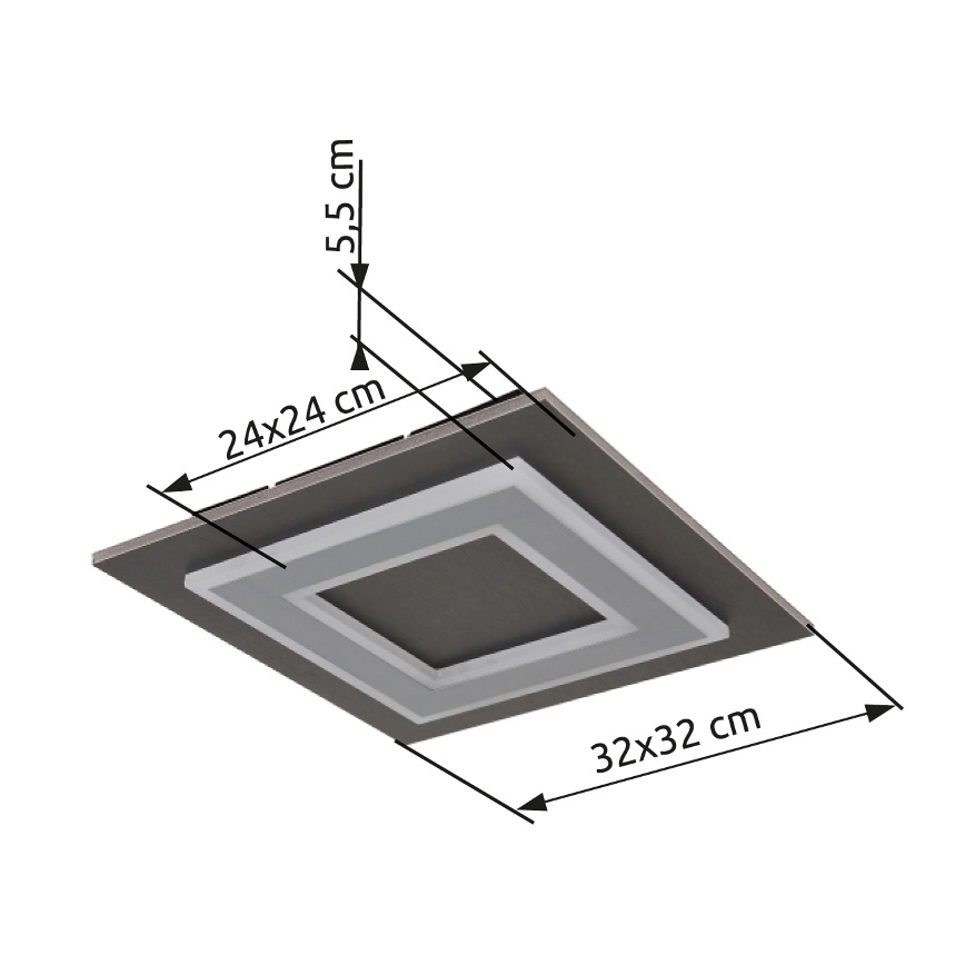 Globo - LED Ceiling light LED/24W/230V 3000K 32x32 cm anthracite