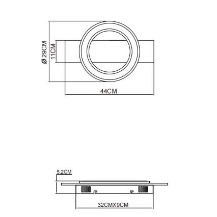 Globo - LED Ceiling light LED/18W/230V brown