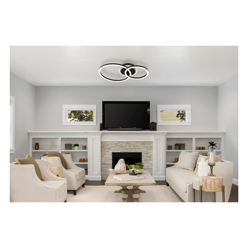 Globo - LED Ceiling light LED/30W/230V 2700/4500/6500K d. 33x50 cm black