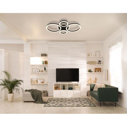 Globo - LED Ceiling light LED/40W/230V 2700/4500/6500K d. 35,5x53 cm black
