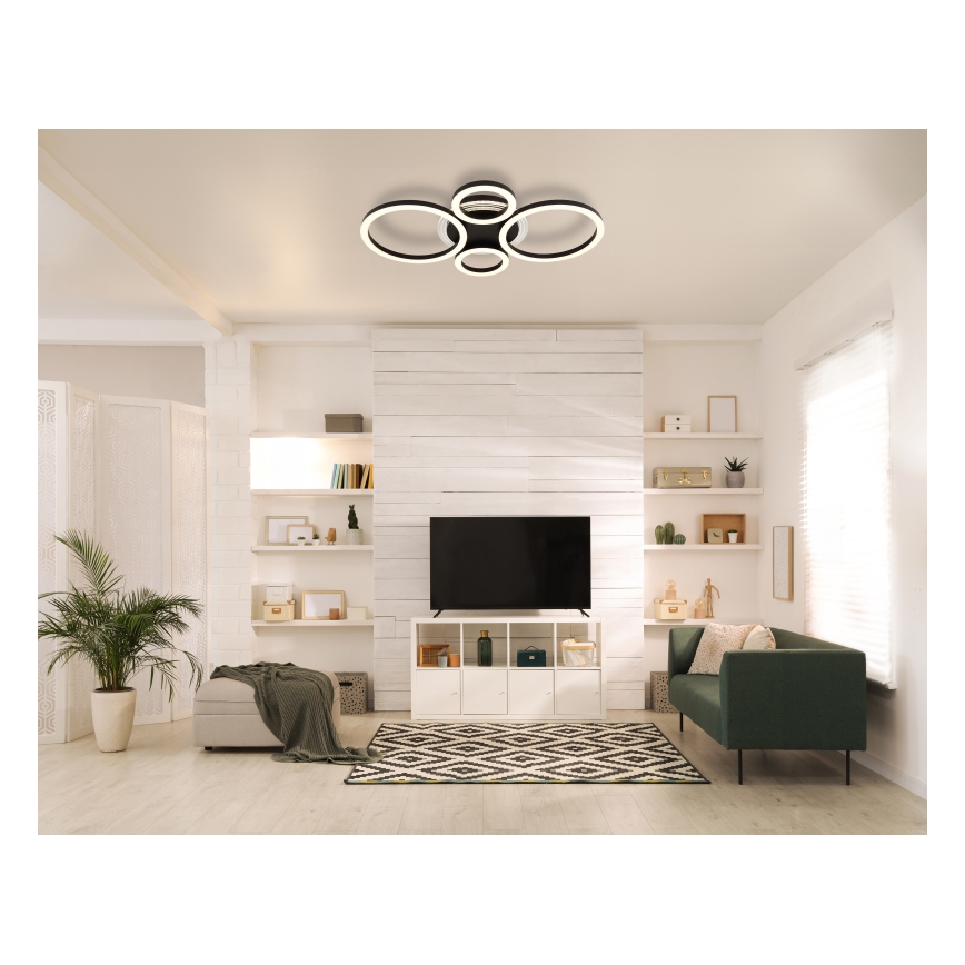 Globo - LED Ceiling light LED/40W/230V 2700/4500/6500K d. 35,5x53 cm black