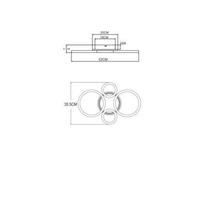 Globo - LED ceiling light LED/40W/230V 2700/4500/6500K Ø 35,5x53 cm brass