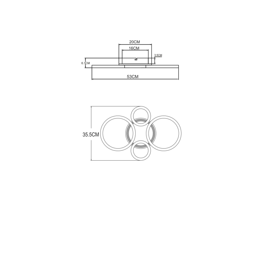 Globo - LED ceiling light LED/40W/230V 2700/4500/6500K Ø 35,5x53 cm brass