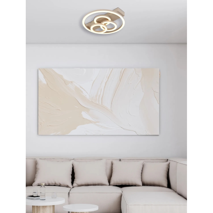 Globo - Dimmable LED ceiling light, 40W/230V, 2700-6500K, Ø 35×33 cm, brass finish + remote control