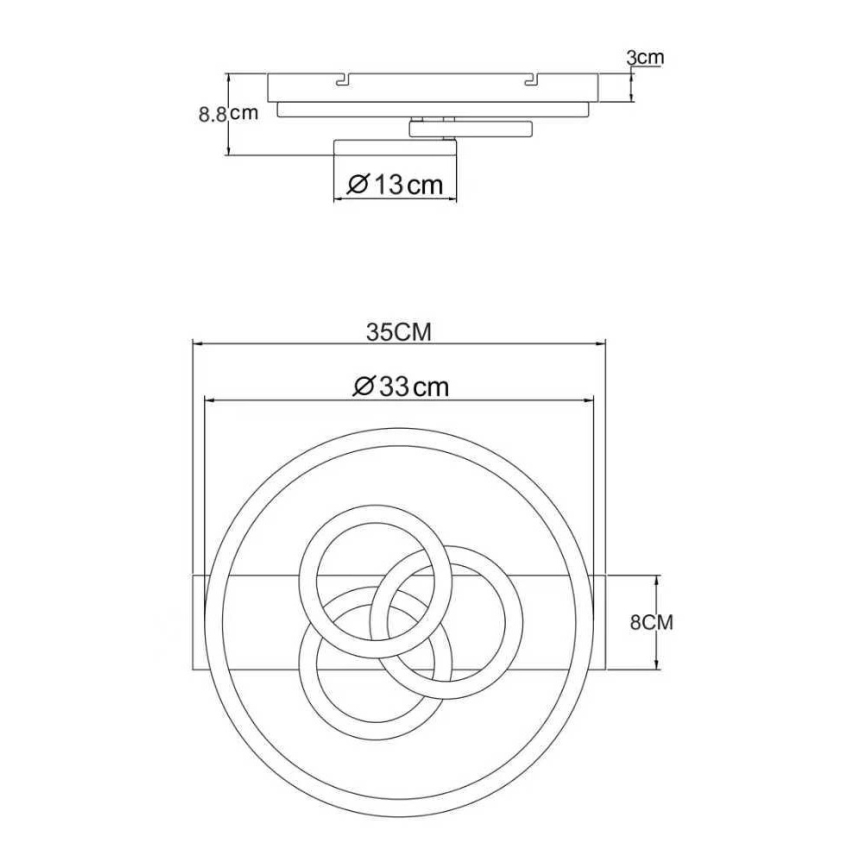 Globo - Dimmable LED ceiling light, 40W/230V, 2700-6500K, Ø 35×33 cm, brass finish + remote control