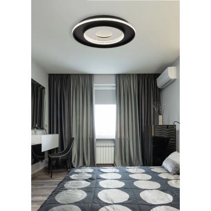 Globo - LED Dimmable ceiling light LED/30W/230V 2700-6500K d. 52,5 cm black + remote control