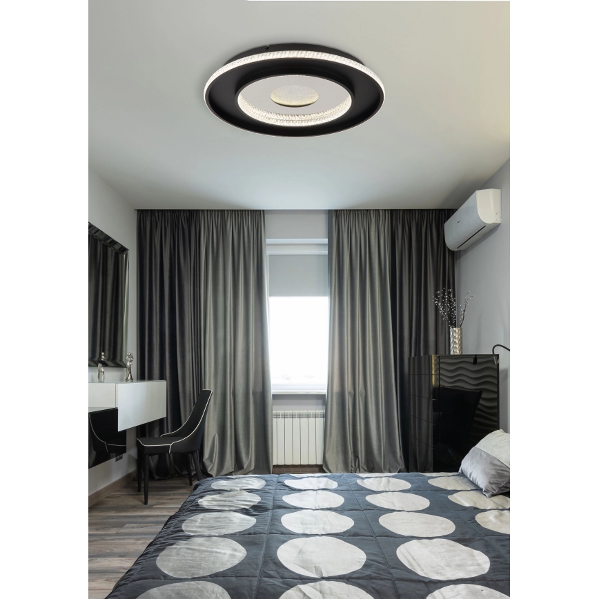 Globo - LED Dimmable ceiling light LED/30W/230V 2700-6500K d. 52,5 cm black + remote control