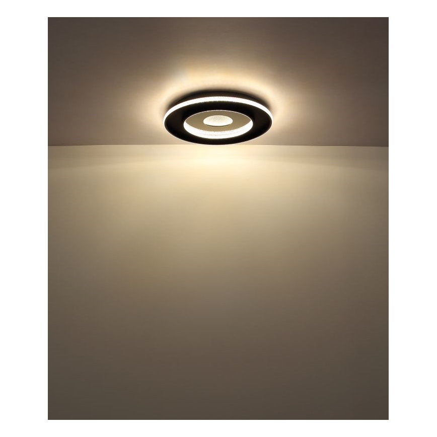 Globo - LED Dimmable ceiling light LED/30W/230V 2700-6500K d. 52,5 cm black + remote control