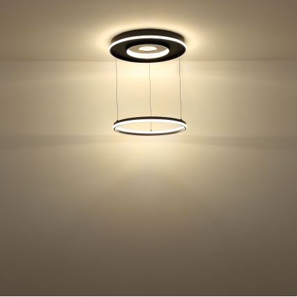 Globo - LED Dimmable chandelier on a string LED/54W/230V 2700-6500K d. 60 cm black + remote control