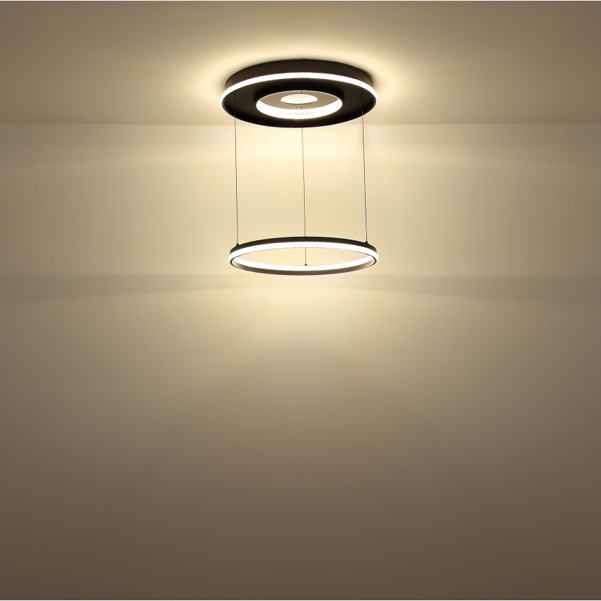 Globo - LED Dimmable chandelier on a string LED/54W/230V 2700-6500K d. 60 cm black + remote control