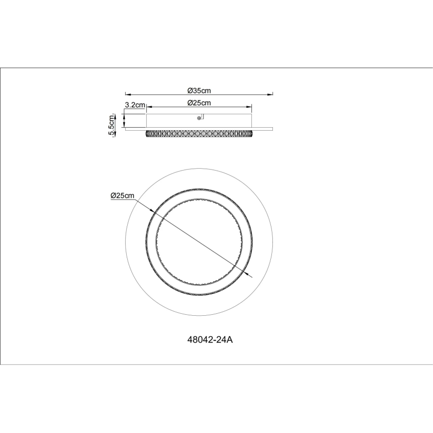 Globo - LED Ceiling Light LED/24W/230V 3000/4000/6500K Ø 35 cm anthracite