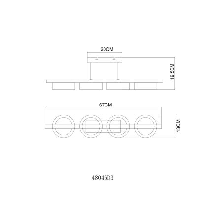 Globo - LED Flush-Mount Chandelier LED/24W/230V 3000K