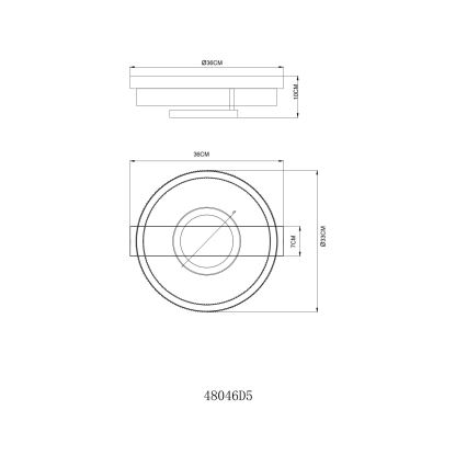 Globo - LED Ceiling Light LED/18W/230V 3000K 33x36 cm