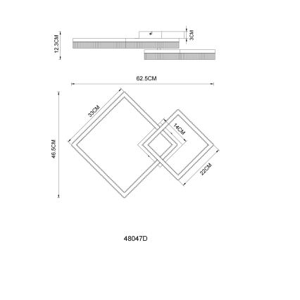 Globo - LED Ceiling Light LED/24W/230V 3000K 46,5x62,5 cm