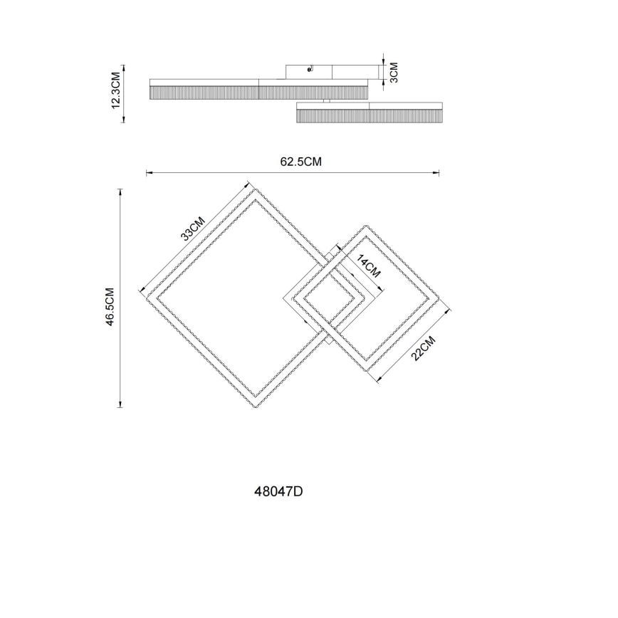 Globo - LED Ceiling Light LED/24W/230V 3000K 46,5x62,5 cm
